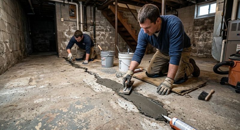 Cracked Basement Floor Repair in Delray Beach, FL